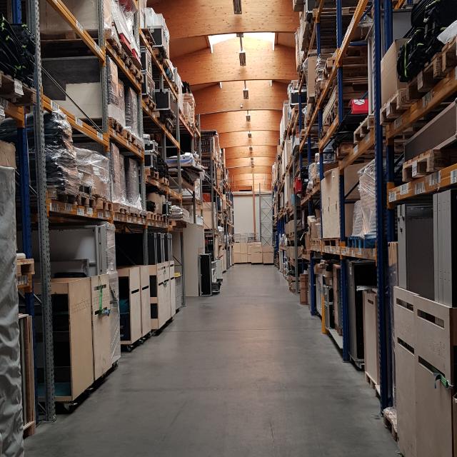 Messebau Lager Wood Look